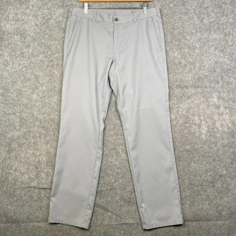 Mizzen Main Pants Mens 34x30 Gray Baron Trim Fit Golf Pants Perfomance Chino